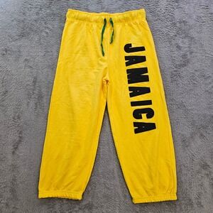 Desire Collection Jamaica Graphic Capri Length Sweatpants Yellow Green Womens S